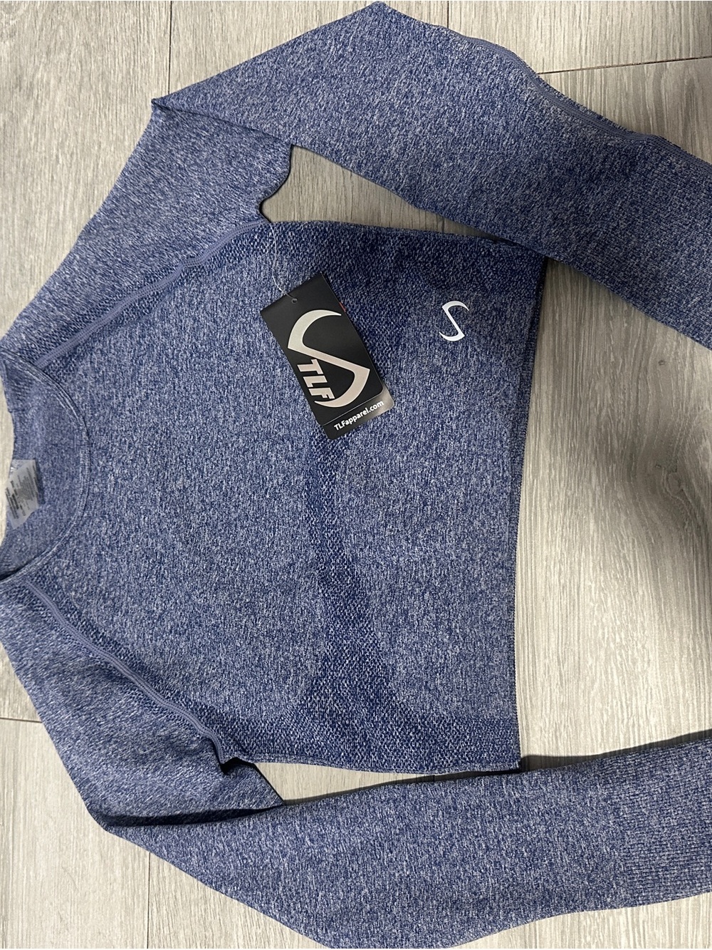 TLF Seamless Long Sleeve Crop Top - Navy Heather
